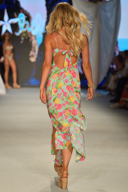 LIMONCELLO - Peek-a-boo Tie Back Maxi Dress • Multicolor Runway