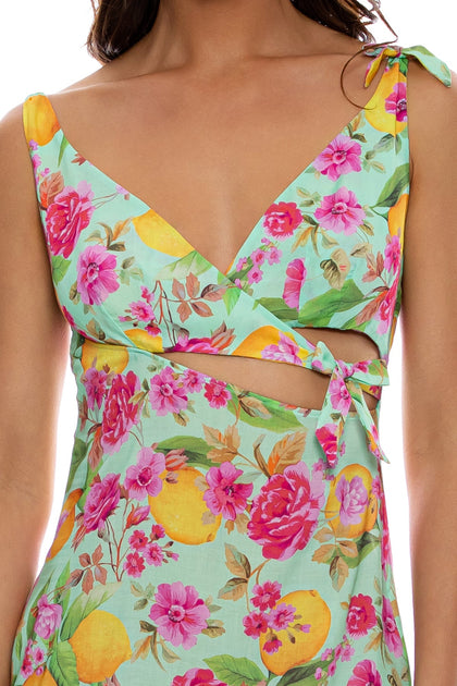 LIMONCELLO - Peek A Boo Tie Back Maxi Dress • Multicolor