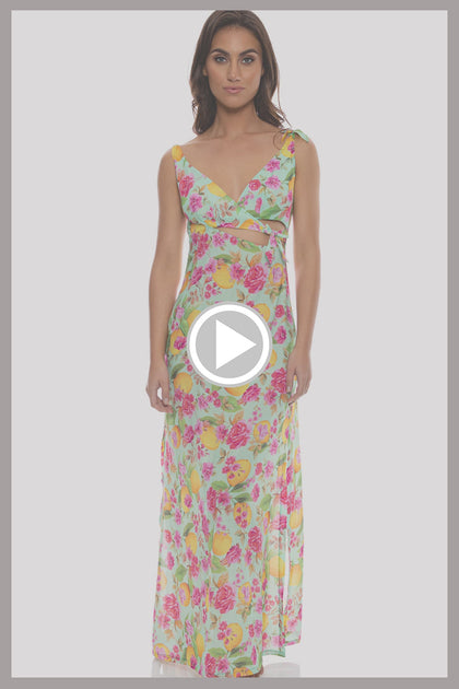 LIMONCELLO - Peek A Boo Tie Back Maxi Dress • Multicolor