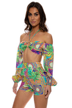 POSITANO - Ring Tie Crop Top & Shorts • Multicolor