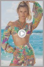 POSITANO - Ring Tie Crop Top & Shorts • Multicolor