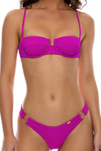 CAPRI - Sweetheart Balconette & Ring Seamless Wavy Ruched Back Bottom • Fuchsia