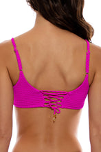 CAPRI - Open Front Bralette & Ring Seamless Wavy Ruched Back Bottom • Fuchsia Campaign