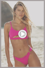 CAPRI - Open Front Bralette & Ring Seamless Wavy Ruched Back Bottom • Fuchsia Campaign