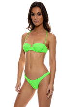 QUE SERA SERA - Sweetheart Balconette & High Leg Brazilian Bottom • Neon Lime