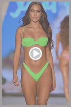 QUE SERA SERA - Sweetheart Balconette & High Leg Brazilian Bottom • Neon Lime Runway