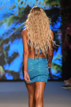 CHASING STARS - Sequins Balconette Top & Sequins Mini Skirt • Sky Blue Runway