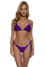 PURPLE OCEAN - Seamless Triangle Top & Seamless Ruched Back Brazilian Tie Side Bottom • Purple
