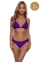 PURPLE OCEAN - Triangle Halter Top & Seamless Full Ruched Back Bottom • Purple