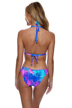 LULI REEF - Triangle Halter Top & Seamless Full Ruched Back Bottom • Multicolor