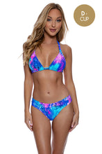 LULI REEF - Triangle Halter Top & Seamless Full Ruched Back Bottom • Multicolor