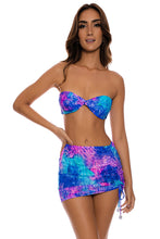 LULI REEF - Strap Bandeau Top & Scrunch Up Mini Skirt • Multicolor