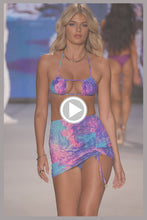 LULI REEF - Reversible Multiway Scrunched Cup Bandeau Top & Scrunch Up Mini Skirt • Multicolor Runway