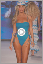 TORNASOL - Square Neck Lace Up One Piece • Azure Runway