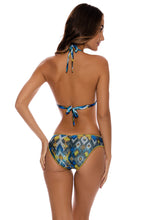 MOONDUST - Luxe Stitch Triangle Halter Top & Luxe Stitch Full Ruched Back Bottom • Multicolor