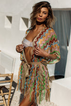 HERE COMES THE SUN - Open Front Tie Short Poncho • Multicolor