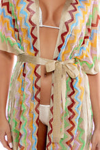 HERE COMES THE SUN - Open Front Tie Long Poncho • Multicolor
