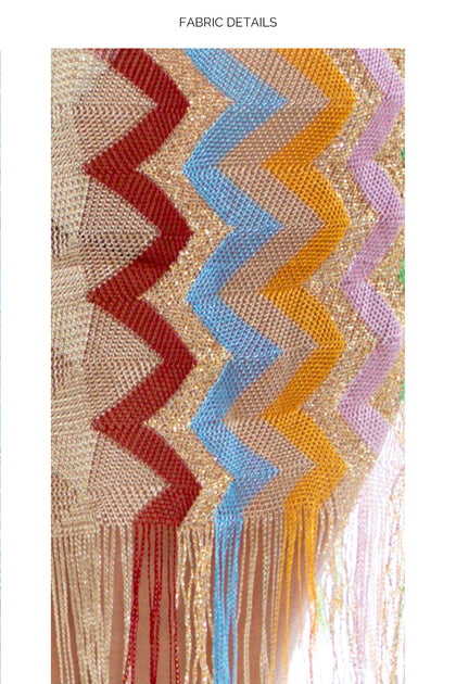 HERE COMES THE SUN - Open Front Tie Long Poncho • Multicolor