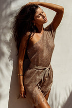 LULI SANDS - Asymmetrical One Shoulder Short Caftan • Copper Campaign