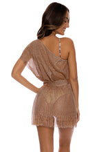 LULI SANDS - Asymmetrical One Shoulder Short Caftan • Copper Campaign