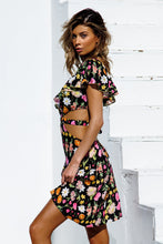 LULI'S SECRET GARDEN - Deep V Cut Out Dress • Multicolor