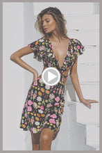 LULI'S SECRET GARDEN - Deep V Cut Out Dress • Multicolor