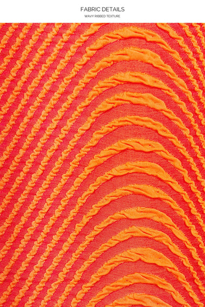 OLAS - Seamless Triangle Top & Seamless Ruched Back Brazilian Tie Side Bottom • Orange