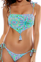 GROOVY LULI - Handkerchief Tassel Tie Strap Top & Seamless Full Tie Side Bottom • Multicolor
