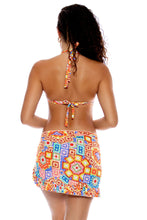 RETRO LULI - Triangle Halter Top & Ruffle Sarong Mini Skirt • Multicolor