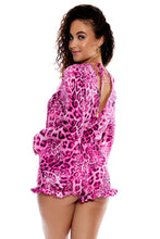 WILD THING - Bell Sleeve Romper • Neon Pink