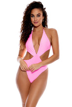 WILD THING - Deep V Monokini • Neon Pink