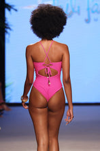 AMAZONIA - Drawstring Halter Cut Out One Piece • Pink Orchid Runway
