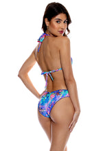JUNGLE FEVER - Triangle Halter Top & Seamless Full Ruched Back Bottom • Multicolor