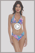 JUNGLE FEVER - Triangle Halter Top & Seamless Full Ruched Back Bottom • Multicolor