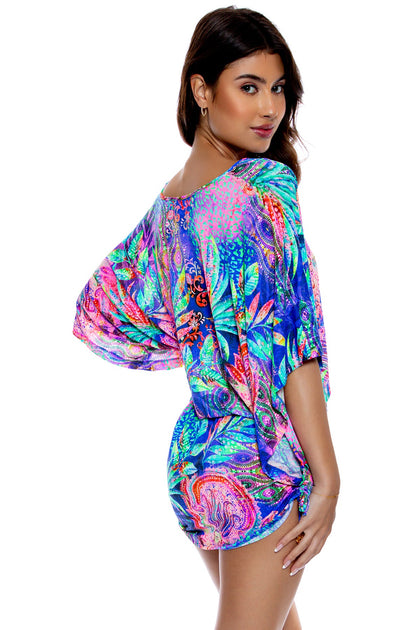 JUNGLE FEVER - Cabana V Neck Dress • Multicolor