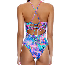 JUNGLE FEVER - Drawstring Halter Cut Out One Piece