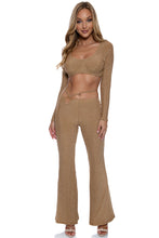 READY TO WEAR - Crop Top & Flare Pant • Brown