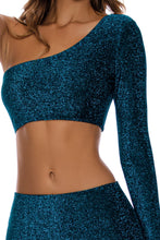 READY TO WEAR - Crop Top & Flare Pant • Deep Teal