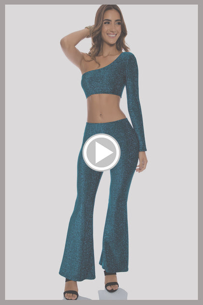 READY TO WEAR - Crop Top & Flare Pant • Deep Teal