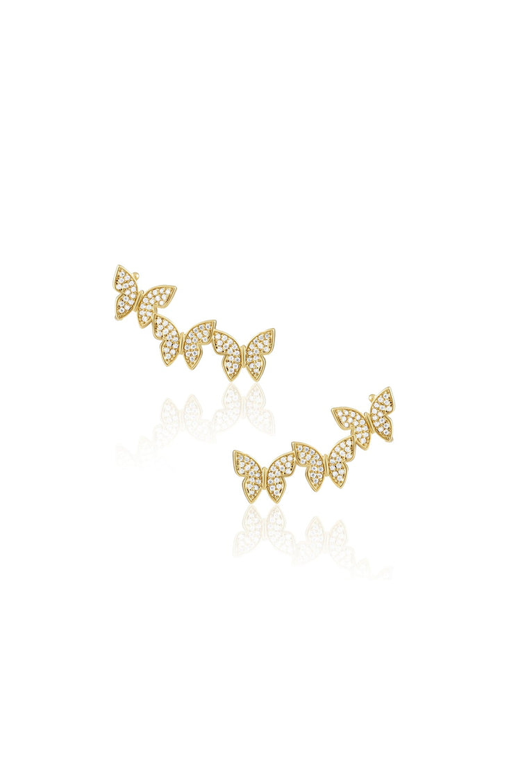 JEWELRY - Pave Butterfly Ear Crawler • Gold