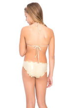 RAYITO DE SOL - Fringe Triangle Top Ruched Back Bikini • Gold Rush