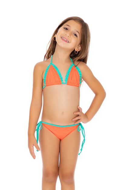 PARADISE - Crystallized Ruffle Triangle Tie Side Bikini • Hot Mess