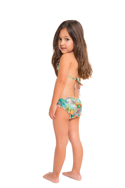 MIAMI NICE T - Wavy Triangle Top Ruched Back Bikini • Multicolor