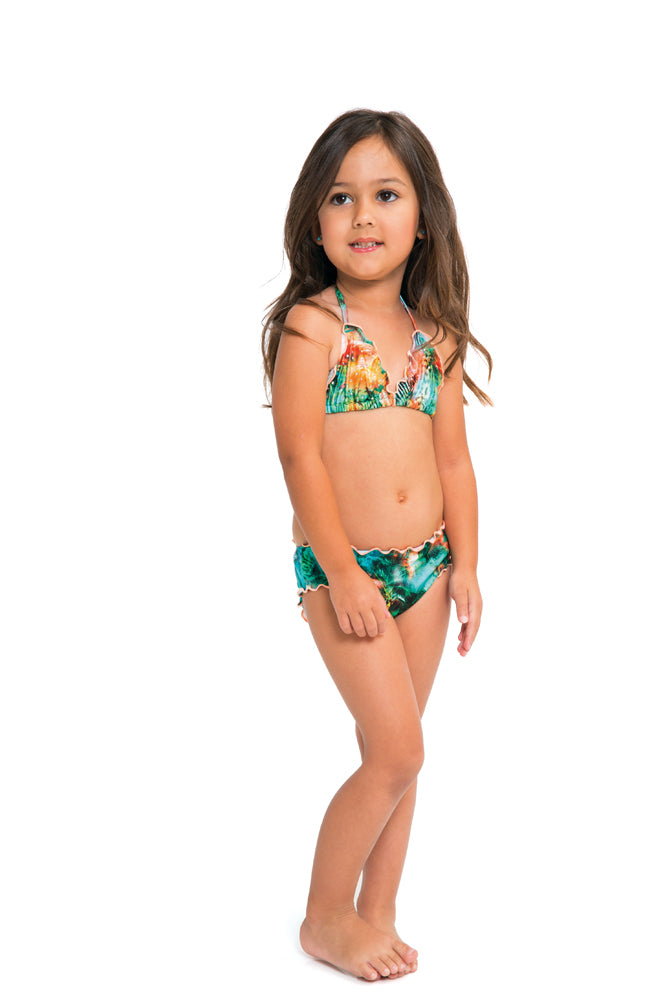 MIAMI NICE T - Wavy Triangle Top Ruched Back Bikini • Multicolor