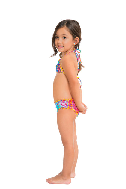 BAJO UN MISMO SOL - Wavy Triangle Top Ruched Back Bikini • Multicolor
