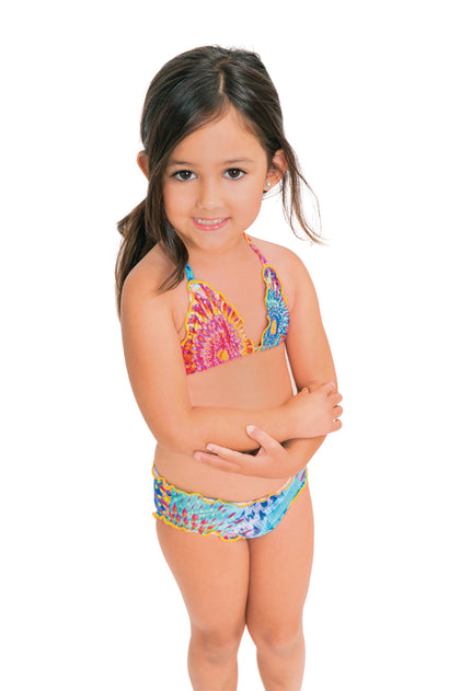 BAJO UN MISMO SOL - Wavy Triangle Top Ruched Back Bikini • Multicolor