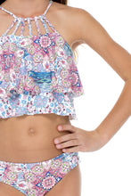 AZUCAR - Tankini Side Tab Ruched Back Bikini • Multicolor