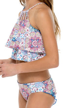 AZUCAR - Tankini Side Tab Ruched Back Bikini • Multicolor