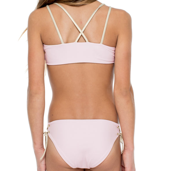 LA CORREDERA - Eyelets Lace Up Triangle Bikini